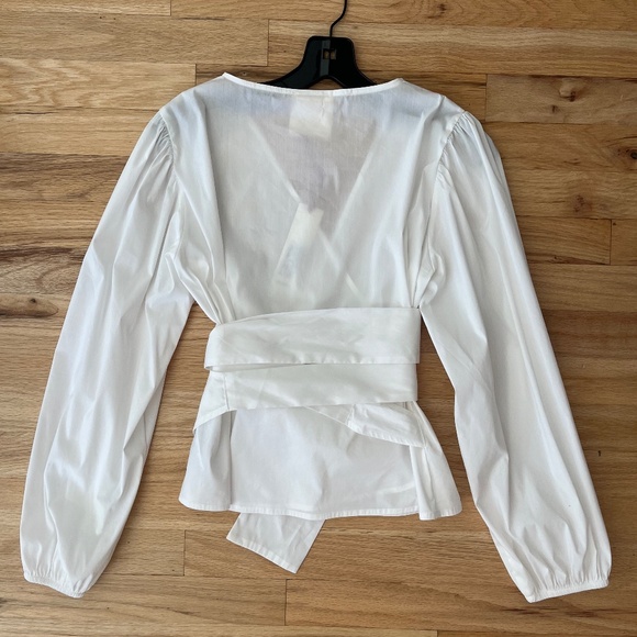 Wrap Crop Cotton Blouse Size IT42/US 8 - Made in Italy - Picture 4 of 7